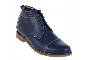 Ghete barbati din piele naturala, culoare bleumarin, imblanite, BOND1BLTPM